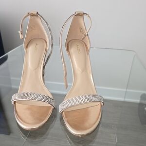 Aldo Gold Heels Elegant Sparkle